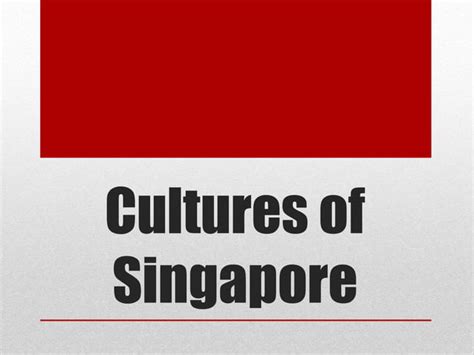 Social Studies: Culture of Singapore .